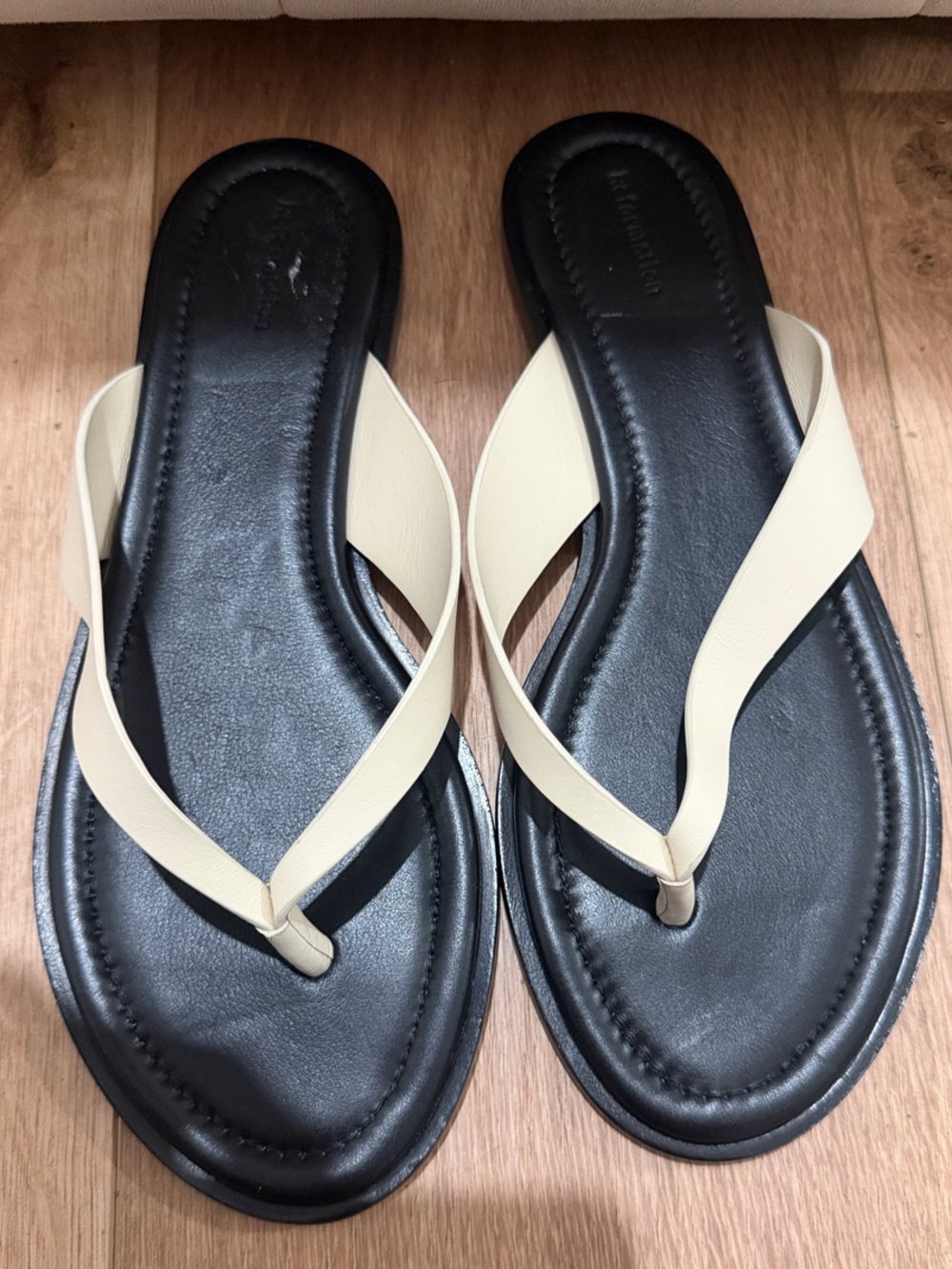 Reformation Black Footbed Sandals with Cream Straps - Picture 3 of 3
